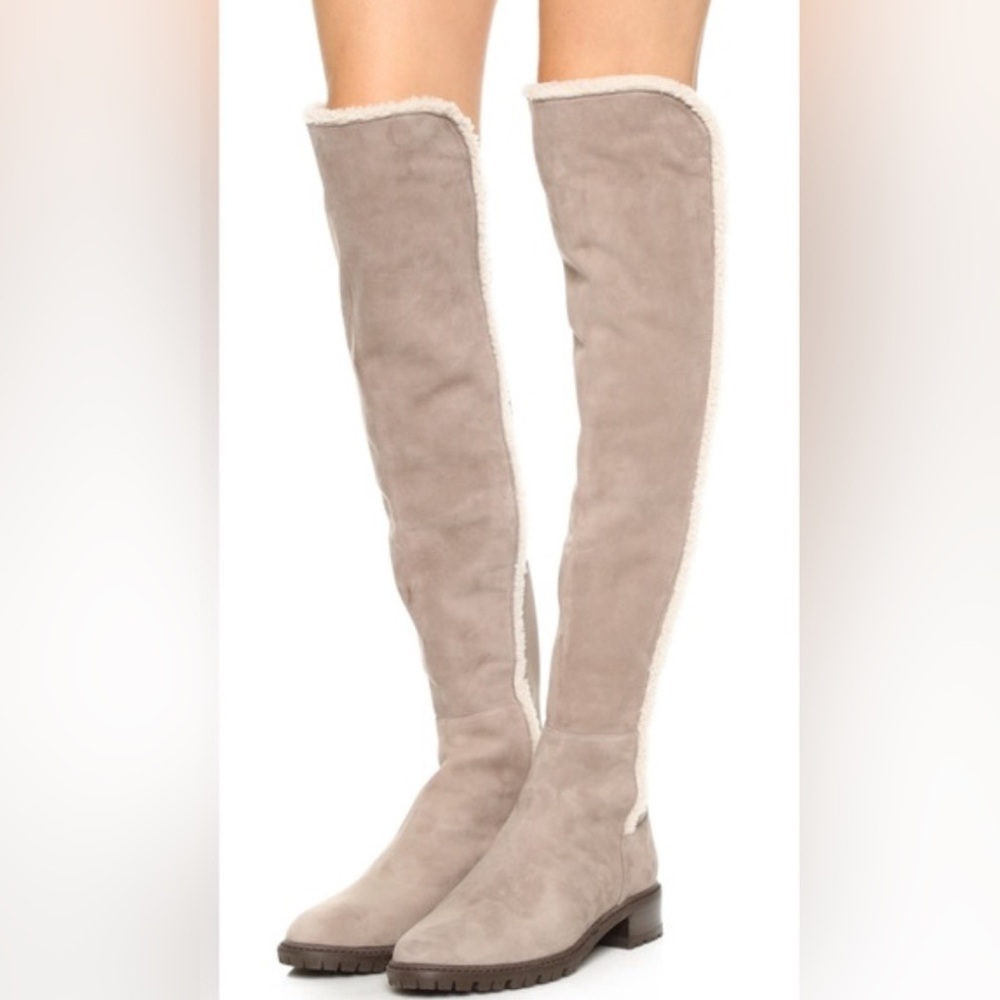 Stuart Weitzman Parka 5050 Over-the-Knee Suede Boots in Taupe
